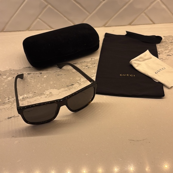 Gucci GG0010S sunglasseses havana brown with grey smoke lens LIKE NEW - Picture 2 of 5